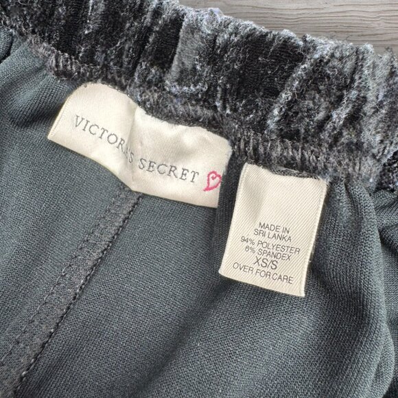 Victorias Secret Vintage 90s Y2K Black Velvet Crossover 2PC Top Pants Lounge Set - Picture 5 of 7